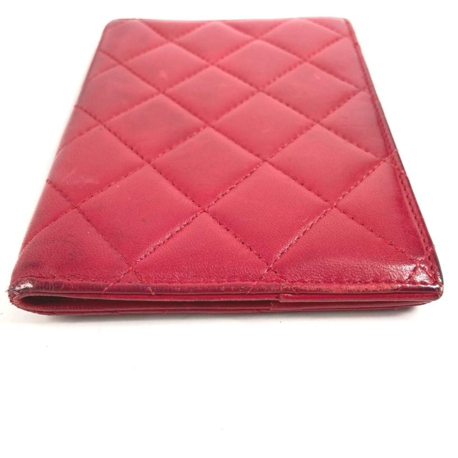 CHANEL シャネル CC ココマーク ロゴ マトラッセ キルティング 2つ折り カバー ステーショナリー パスポートケース レッド 【中古】 | CHANEL | 08