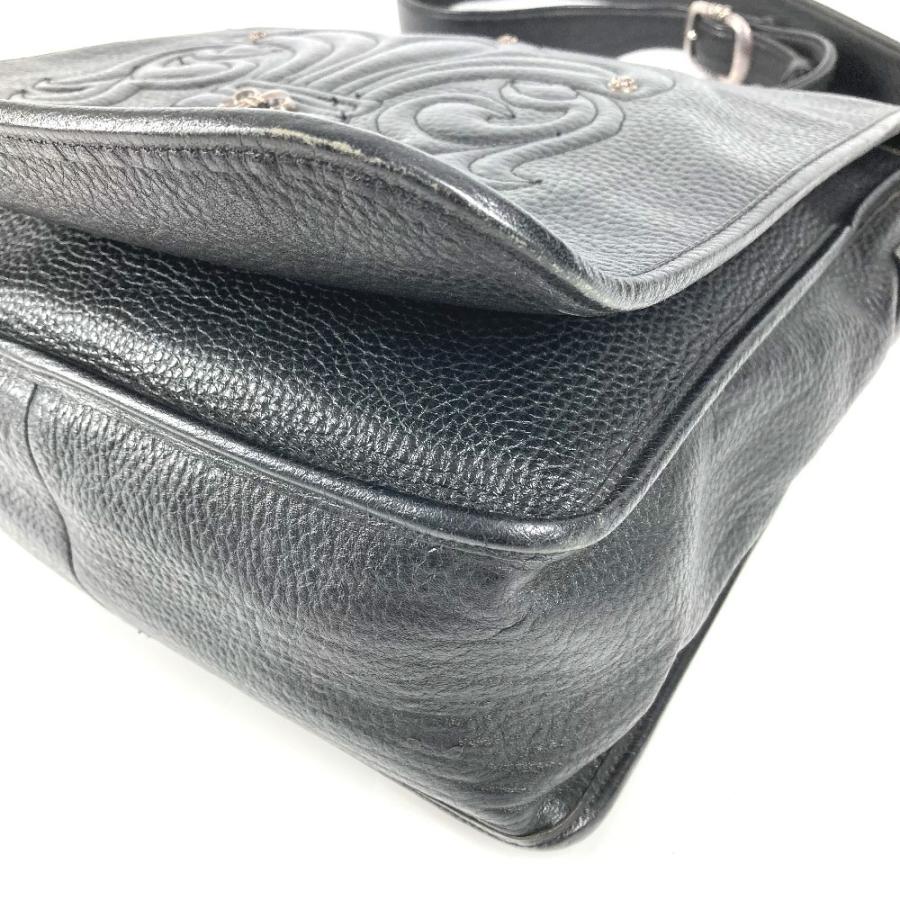 CHROME HEARTS クロムハーツ BSフレア メールバッグ カバン フラップ 斜め掛け ショルダーバッグ ブラック ユニセックス【中古】 |  | 05