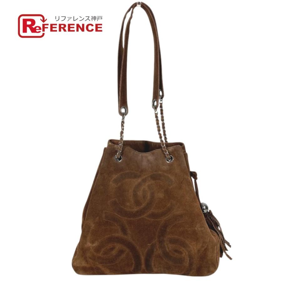 CHANEL シャネル CC ココマーク トリプルココ ココボール Wチェーン トートバッグ ヴィンテージ ショルダーバッグ ブラウン【中古】 | CHANEL