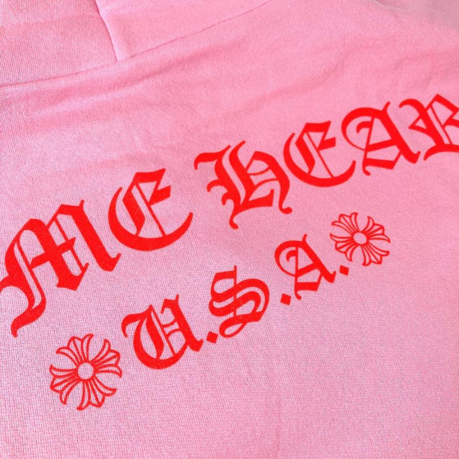 美品 CHROME HEARTS クロムハーツ USA ロゴ アパレル フーディー フード トレーナー スウェット 長袖 パーカー ピンク メンズ【中古】 |  | 03