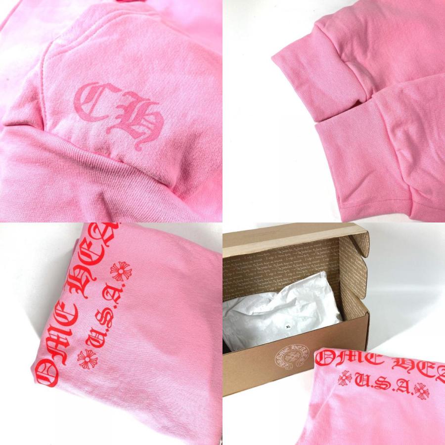 美品 CHROME HEARTS クロムハーツ USA ロゴ アパレル フーディー フード トレーナー スウェット 長袖 パーカー ピンク メンズ【中古】 |  | 07