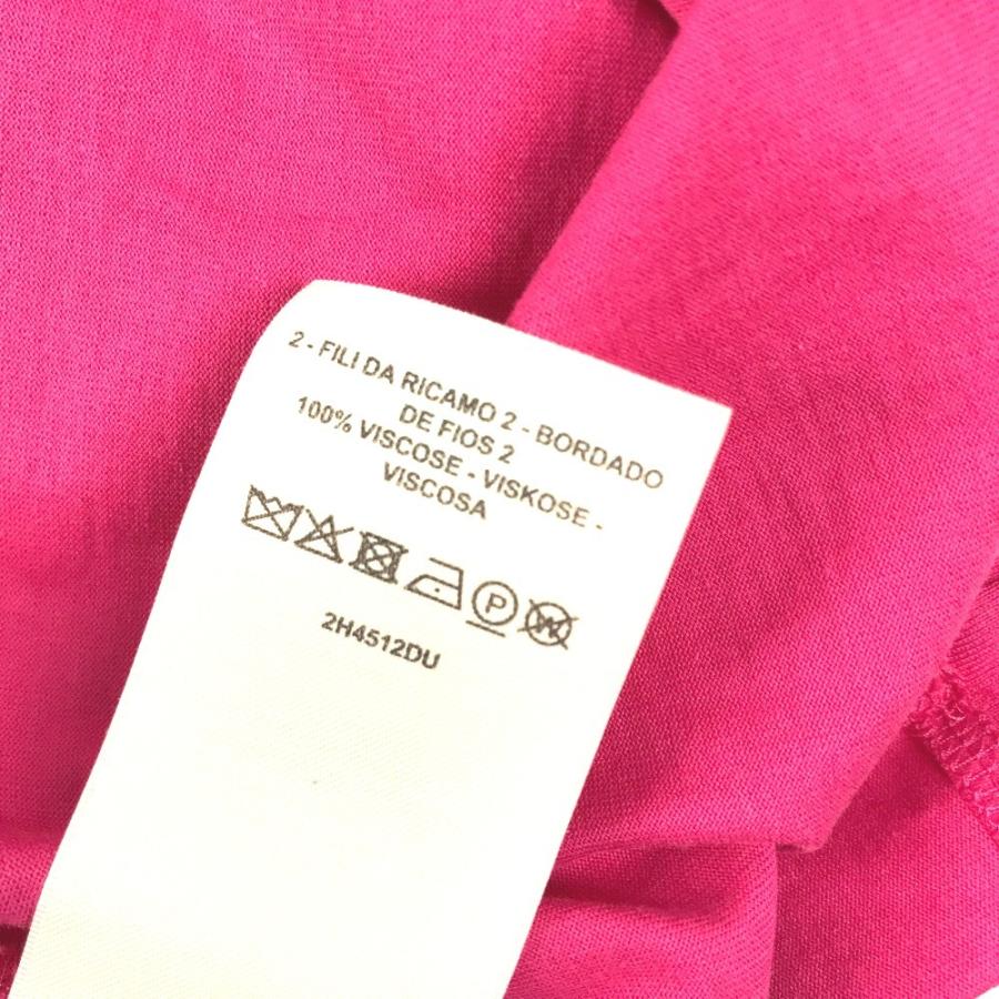 HERMES エルメス 刺繍入れ モザイク Hロゴ ポケット アパレル Tシャツワンピース ラウンドネック ワンピース ピンク レディース【中古】 | HERMES | 08