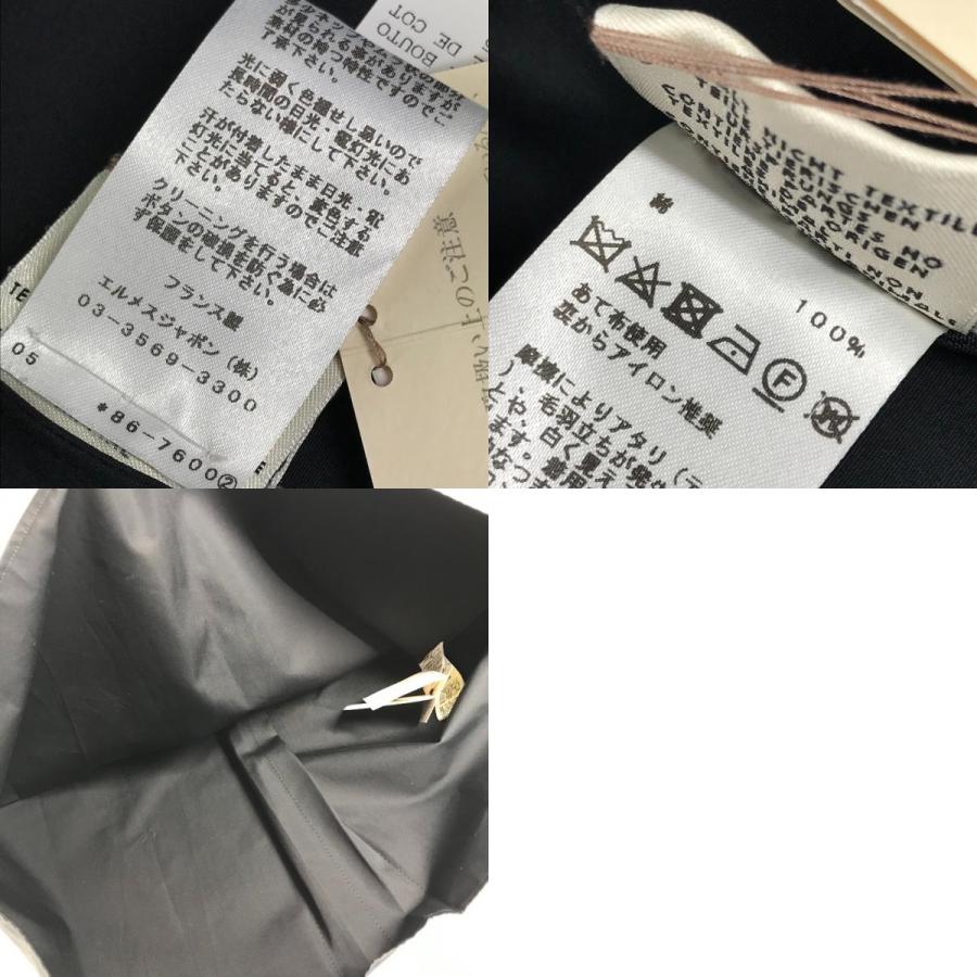 美品 HERMES エルメス ブラウス 袖なし ボタン アパレル シャツ トップス タンクトップ ブラック レディース【中古】 | HERMES | 09