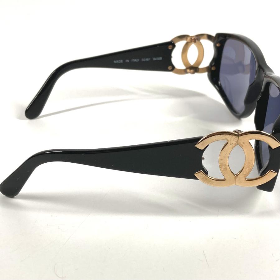 CHANEL シャネル CC ココマーク ロゴ めがね メガネ アイウェア 眼鏡 ヴィンテージ サングラス ブラック ユニセックス【中古】 | CHANEL | 02