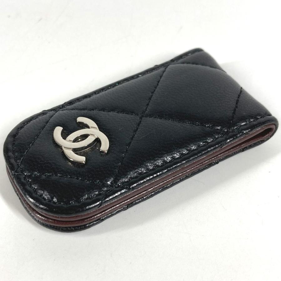 CHANEL シャネル CC ココマーク ロゴ 財布 札ばさみ  マトラッセ キルティング マネークリップ ブラック ユニセックス【中古】 | CHANEL | 01