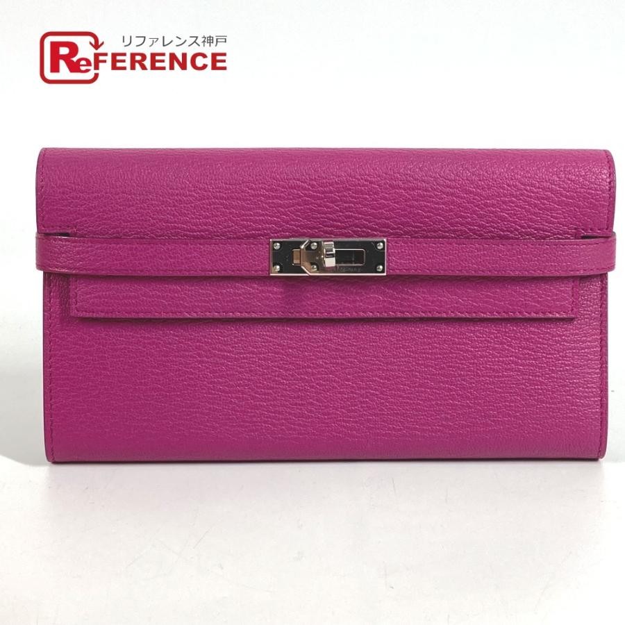 新品同様 HERMES エルメス ケリーウォレット ロングウォレット フラップ 長財布 ローズパープル パープル ユニセックス【中古】 | HERMES
