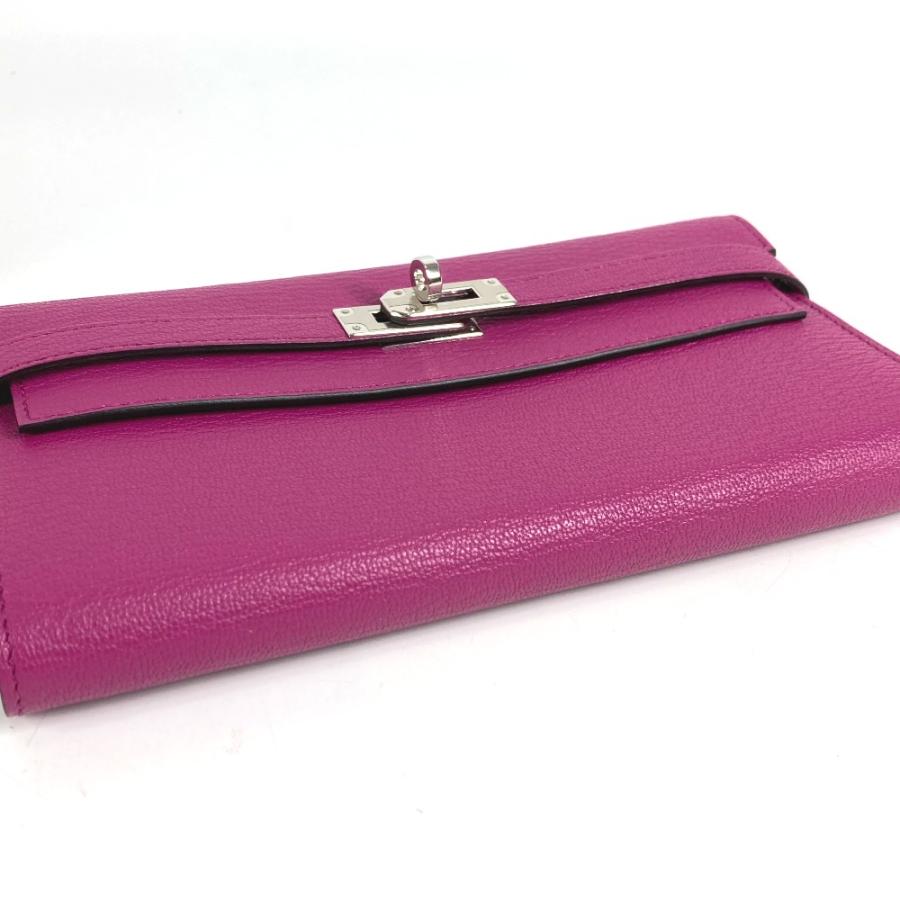 新品同様 HERMES エルメス ケリーウォレット ロングウォレット フラップ 長財布 ローズパープル パープル ユニセックス【中古】 | HERMES | 03