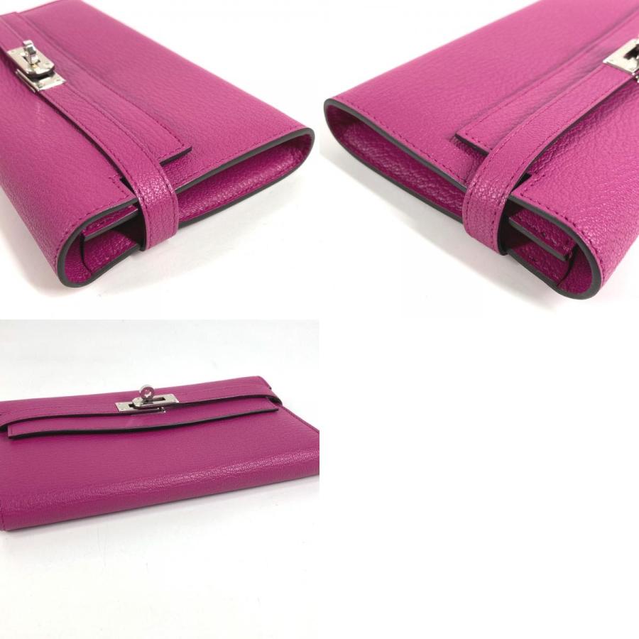 新品同様 HERMES エルメス ケリーウォレット ロングウォレット フラップ 長財布 ローズパープル パープル ユニセックス【中古】 | HERMES | 09