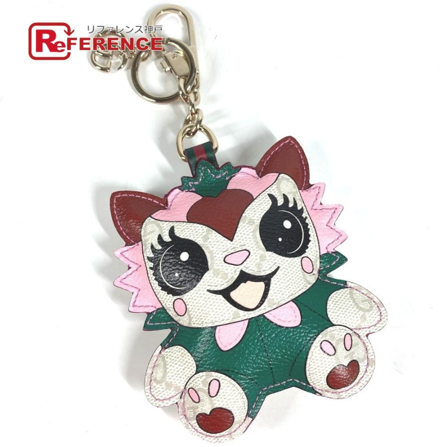 新品同様 GUCCI グッチ ラブリー GGスプリーム キーホルダー Gucci Besties バッグチャーム ホワイト×ピンク系 ユニセックス【中古】 | GUCCI