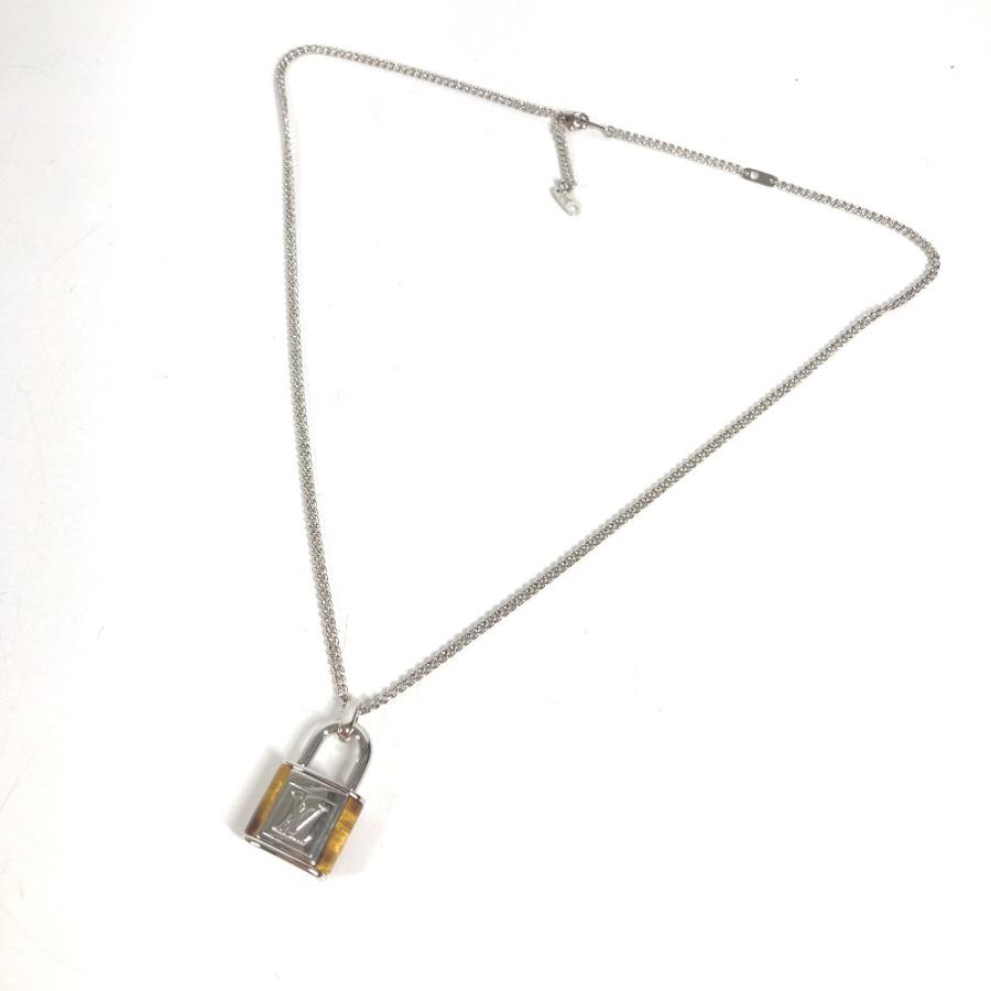 美品 LOUIS VUITTON ルイヴィトン M62668 コリエ LVストーン タイガーアイ ペンダント ネックレス シルバー ユニセックス【中古】 | LOUIS VUITTON | 01