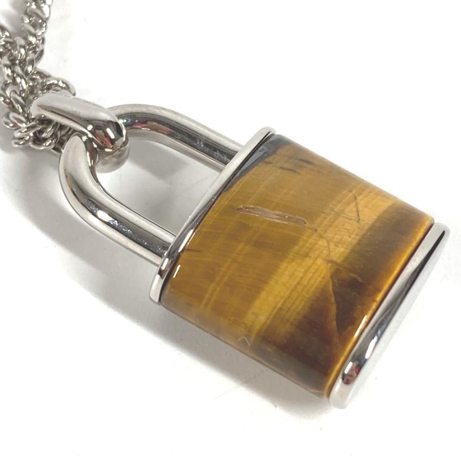 美品 LOUIS VUITTON ルイヴィトン M62668 コリエ LVストーン タイガーアイ ペンダント ネックレス シルバー ユニセックス【中古】 | LOUIS VUITTON | 06