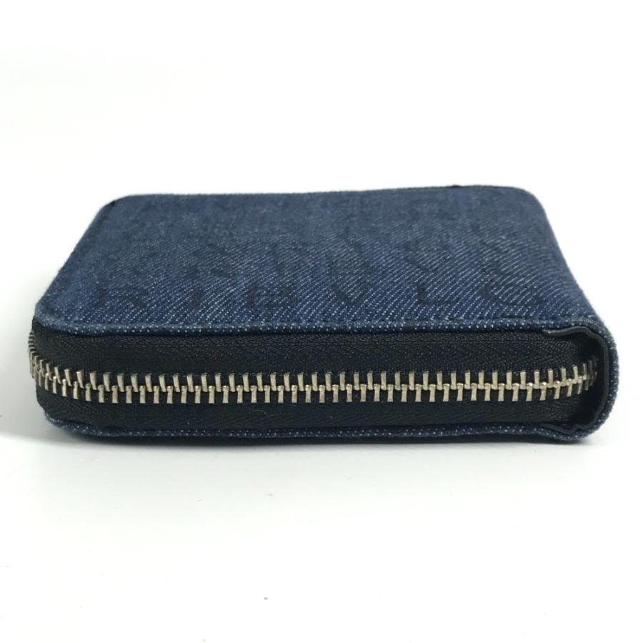 BVLGARI ブルガリ ロゴマニア 総柄 デニム ラウンドファスナー コンパクトウォレット 2つ折り財布 ブルー ユニセックス【中古】 | BVLGARI | 03