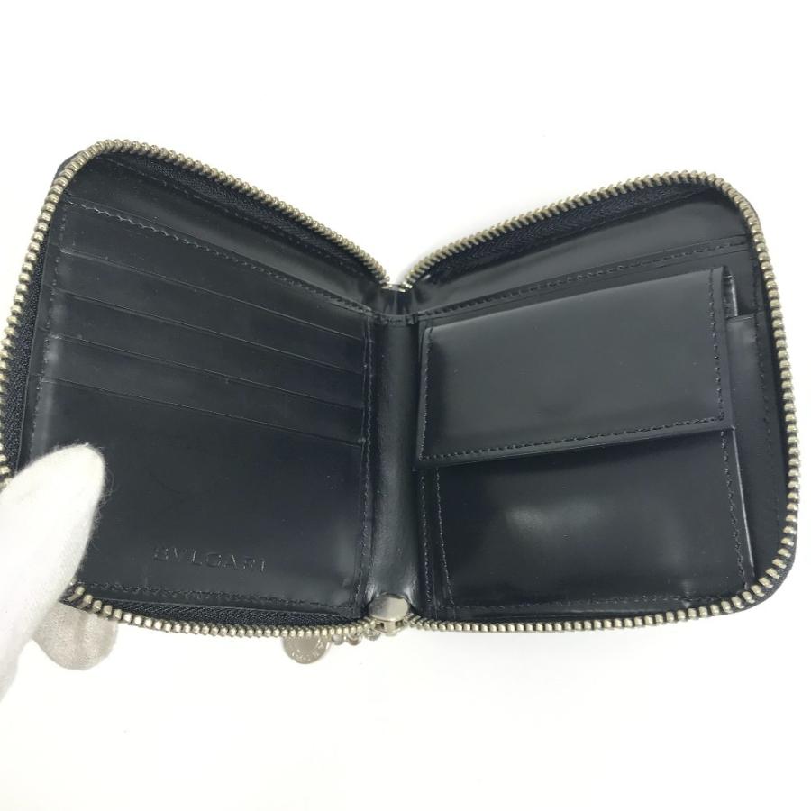 BVLGARI ブルガリ ロゴマニア 総柄 デニム ラウンドファスナー コンパクトウォレット 2つ折り財布 ブルー ユニセックス【中古】 | BVLGARI | 06