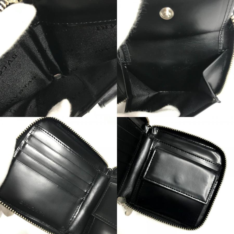 BVLGARI ブルガリ ロゴマニア 総柄 デニム ラウンドファスナー コンパクトウォレット 2つ折り財布 ブルー ユニセックス【中古】 | BVLGARI | 08