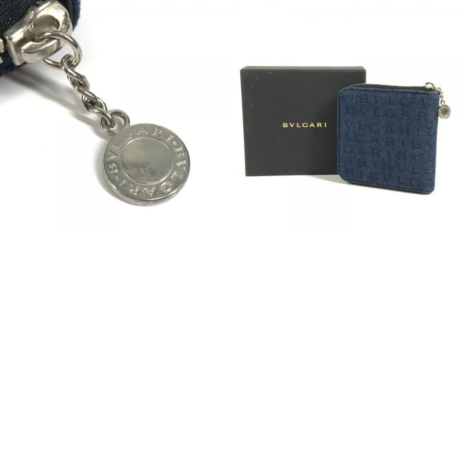 BVLGARI ブルガリ ロゴマニア 総柄 デニム ラウンドファスナー コンパクトウォレット 2つ折り財布 ブルー ユニセックス【中古】 | BVLGARI | 09