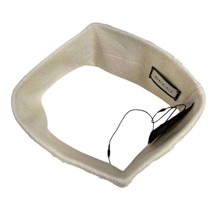 GUCCI グッチ ロゴ GG ヘッドバンド ヘアゴム ヘアアクセサリー スパンコール ヘアバンド ホワイト ユニセックス【中古】 | GUCCI | 03