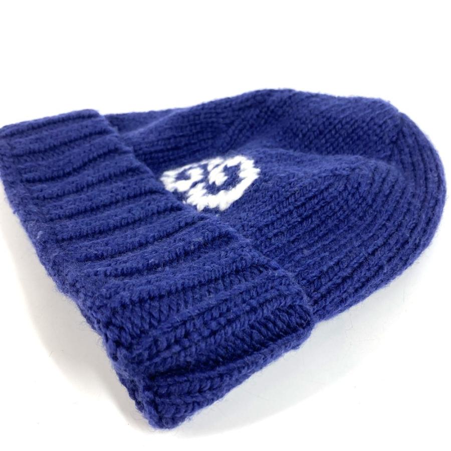 GUCCI グッチ 602886 ロゴ GG ビーニー 帽子 ニット帽 ニットキャップ  ニット帽 ブルー ユニセックス【中古】 | GUCCI | 03