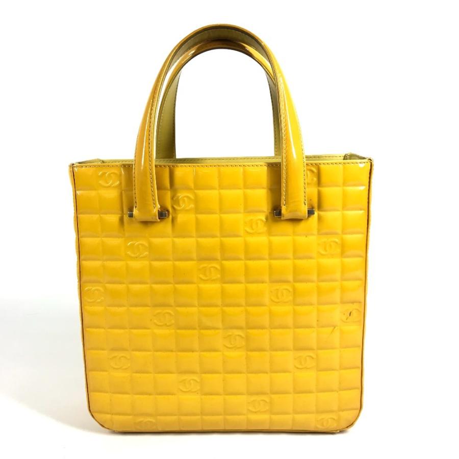 CHANEL シャネル A20131 チョコバー CC ココマーク ロゴ カバン トートバッグ プチショッピング 03C ハンドバッグ イエロー【中古】 | CHANEL | 02