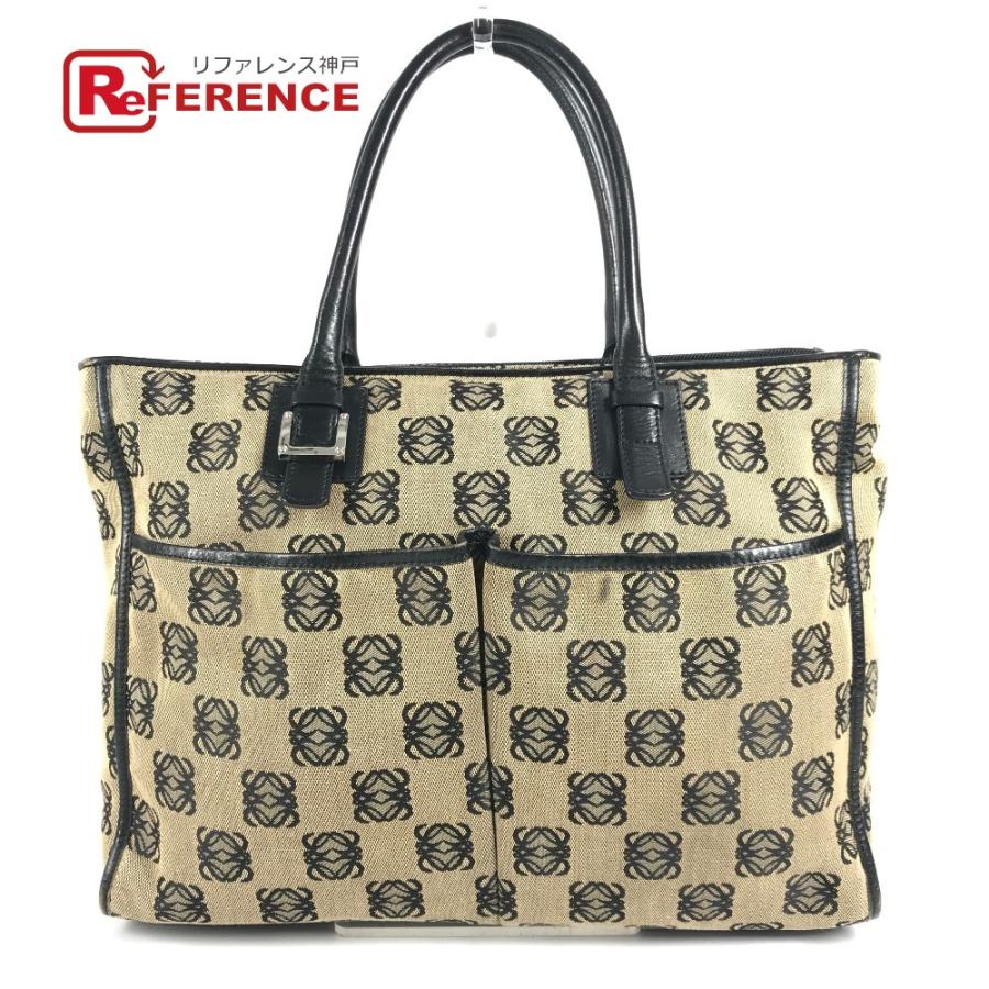 LOEWE ロエベ アナグラム ロゴ ハンドバッグ カバン トートバッグ ビジネスバッグ ブラック ユニセックス【中古】 | LOEWE
