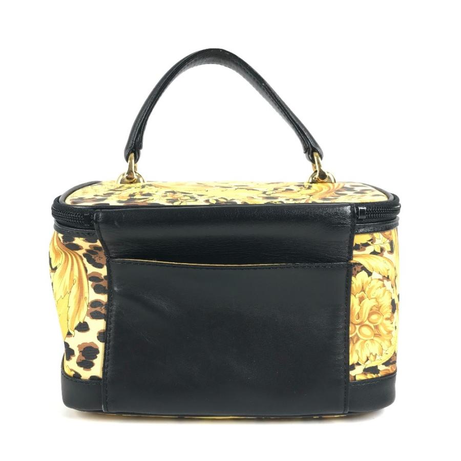 VERSACE ヴェルサーチ レオパード 豹柄 ヒョウ カバン バニティ型 ポーチ ミラー付き 鏡 ヴィンテージ ハンドバッグ イエロー【中古】 |  | 01