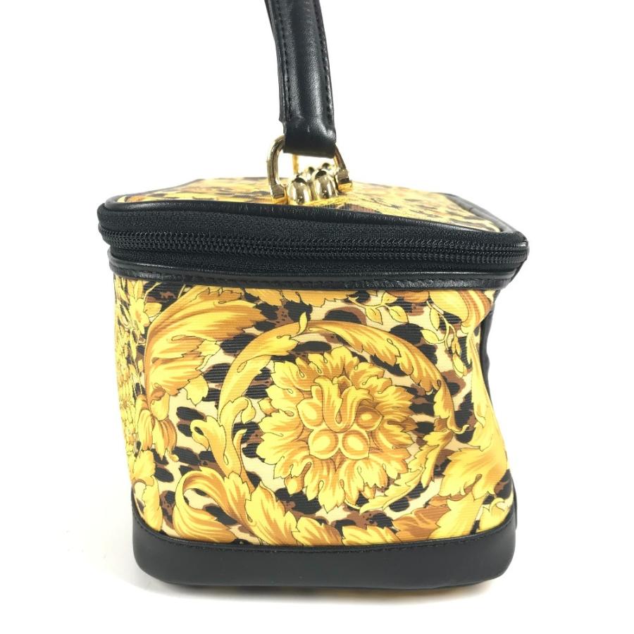 VERSACE ヴェルサーチ レオパード 豹柄 ヒョウ カバン バニティ型 ポーチ ミラー付き 鏡 ヴィンテージ ハンドバッグ イエロー【中古】 |  | 02