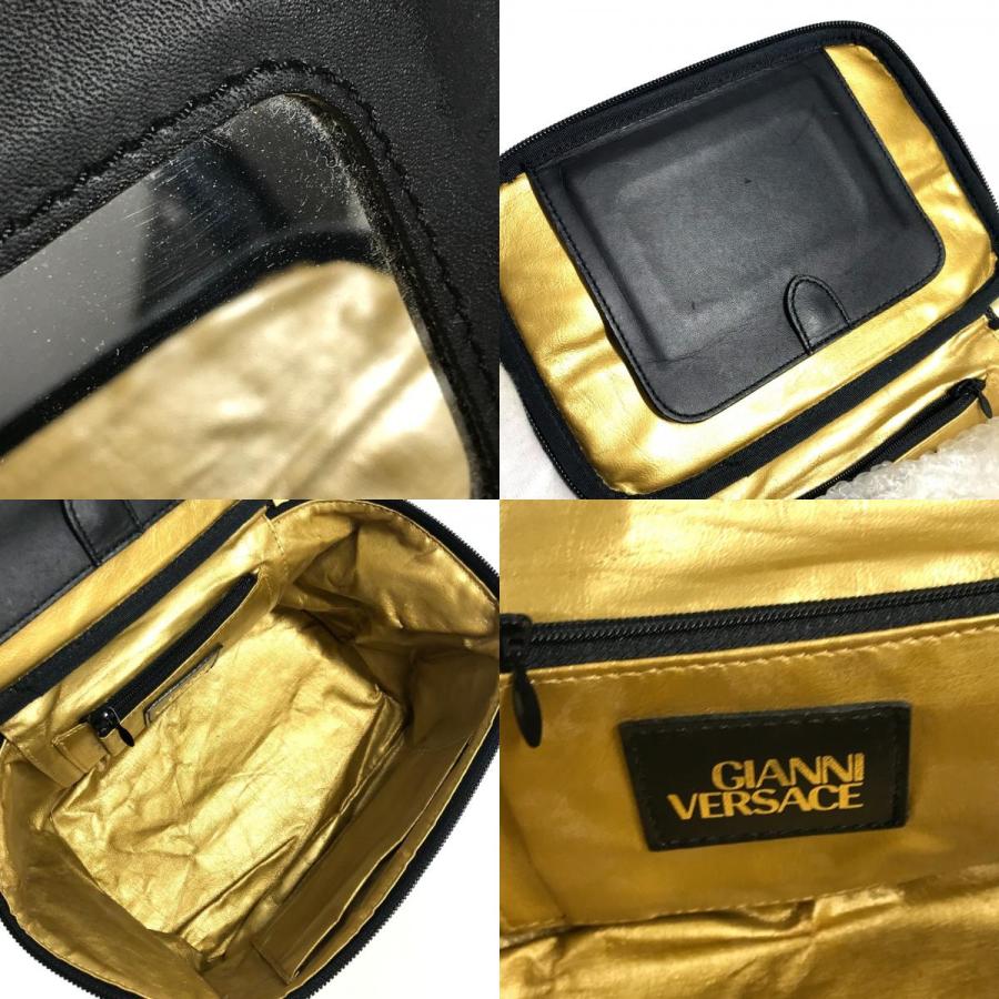 VERSACE ヴェルサーチ レオパード 豹柄 ヒョウ カバン バニティ型 ポーチ ミラー付き 鏡 ヴィンテージ ハンドバッグ イエロー【中古】 |  | 08