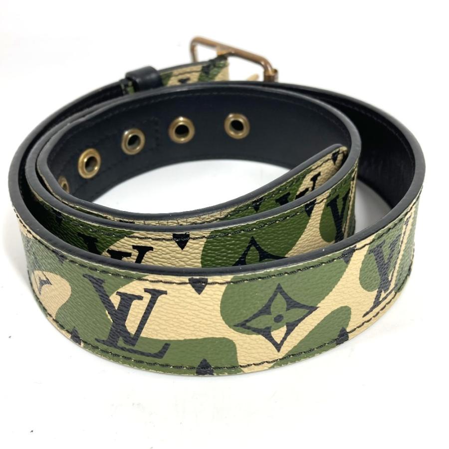 LOUIS VUITTON ルイヴィトン M9646U サンチュール モノグラモフラージュ カモフラ 迷彩 村上隆 TM ベルト カーキ メンズ【中古】 | LOUIS VUITTON | 03