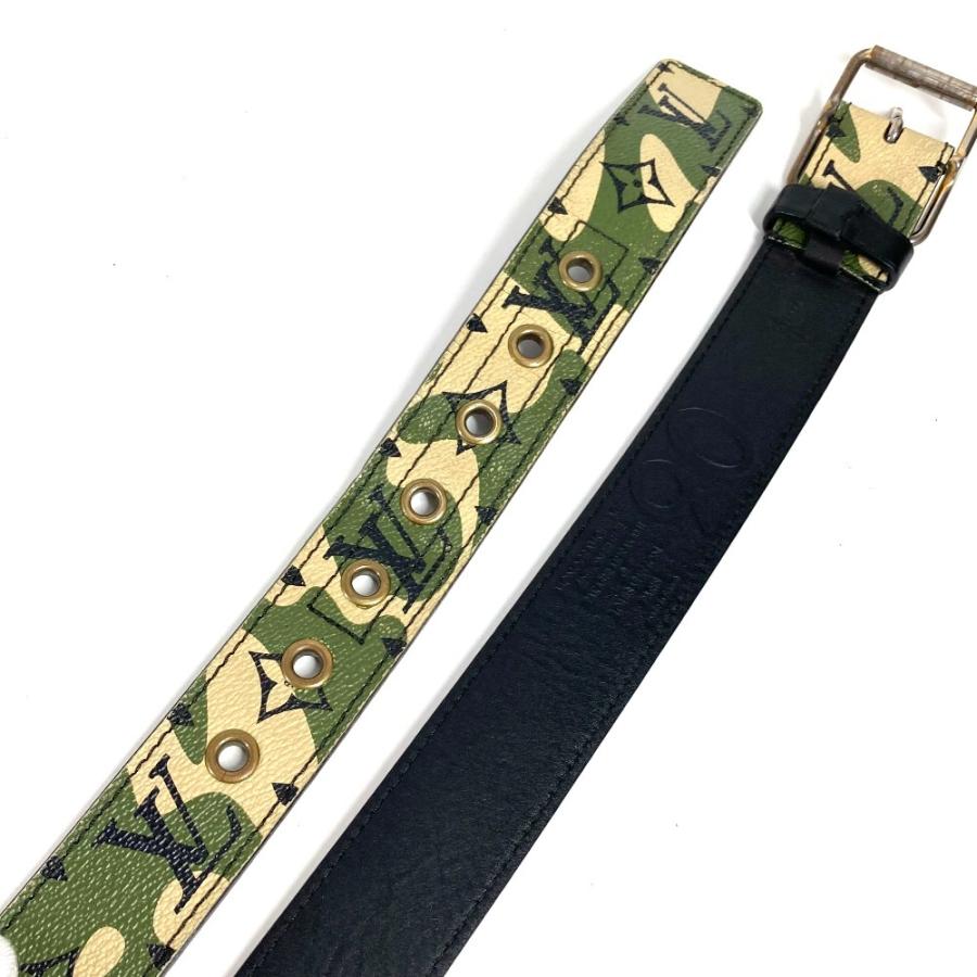 LOUIS VUITTON ルイヴィトン M9646U サンチュール モノグラモフラージュ カモフラ 迷彩 村上隆 TM ベルト カーキ メンズ【中古】 | LOUIS VUITTON | 07