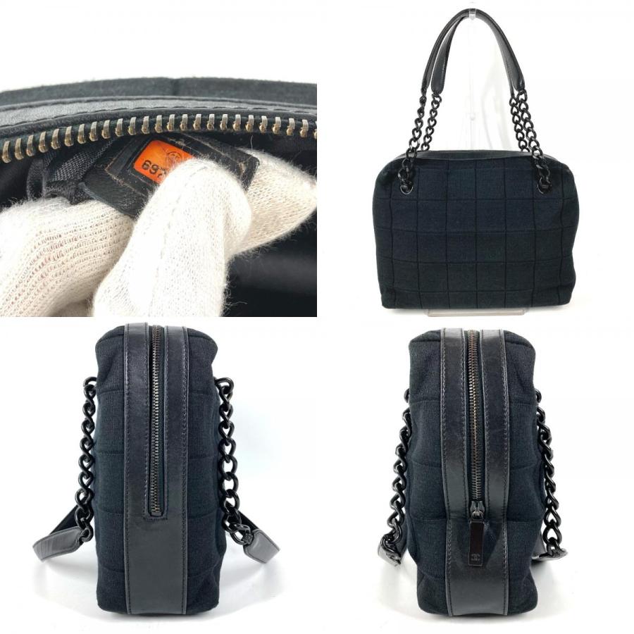 CHANEL シャネル CC ココマーク ロゴ チョコバー トートバッグ カバン 肩掛け ショルダーバッグ ブラック ユニセックス【中古】 | CHANEL | 08