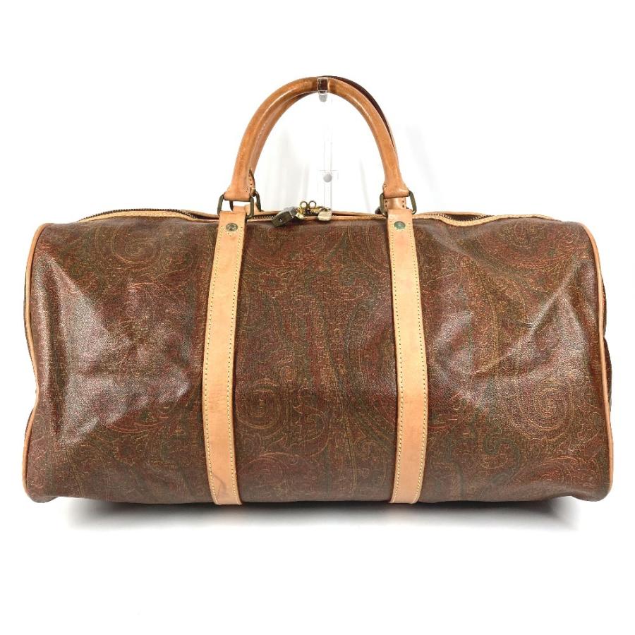 ETRO エトロ ペイズリー柄 ロゴ ハンドバッグ トラベルバッグ 旅行バッグ ボストンバッグ ブラウン ユニセックス【中古】 | ETRO | 01