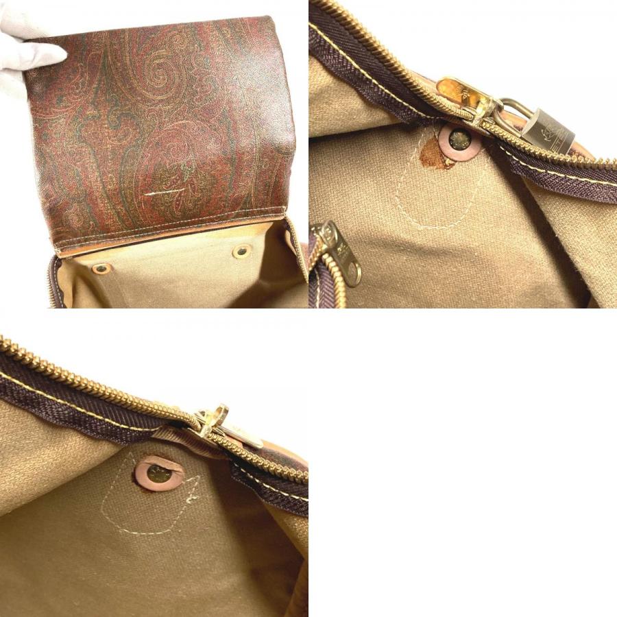 ETRO エトロ ペイズリー柄 ロゴ ハンドバッグ トラベルバッグ 旅行バッグ ボストンバッグ ブラウン ユニセックス【中古】 | ETRO | 09