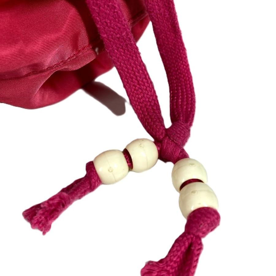 PRADA プラダ トライアングルロゴ 三角ロゴ プレート 巾着 カバン ハンドバッグ ポーチ ピンク レディース【中古】 | PRADA | 03