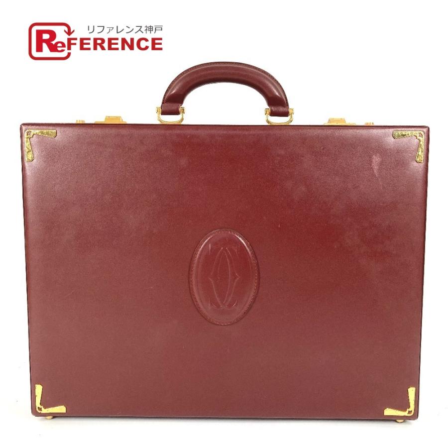 CARTIER カルティエ アタッシュケース カバン ハンドバッグ トートバッグ ロゴ マストライン ビジネスバッグ ワインレッド 【中古】 | Cartier
