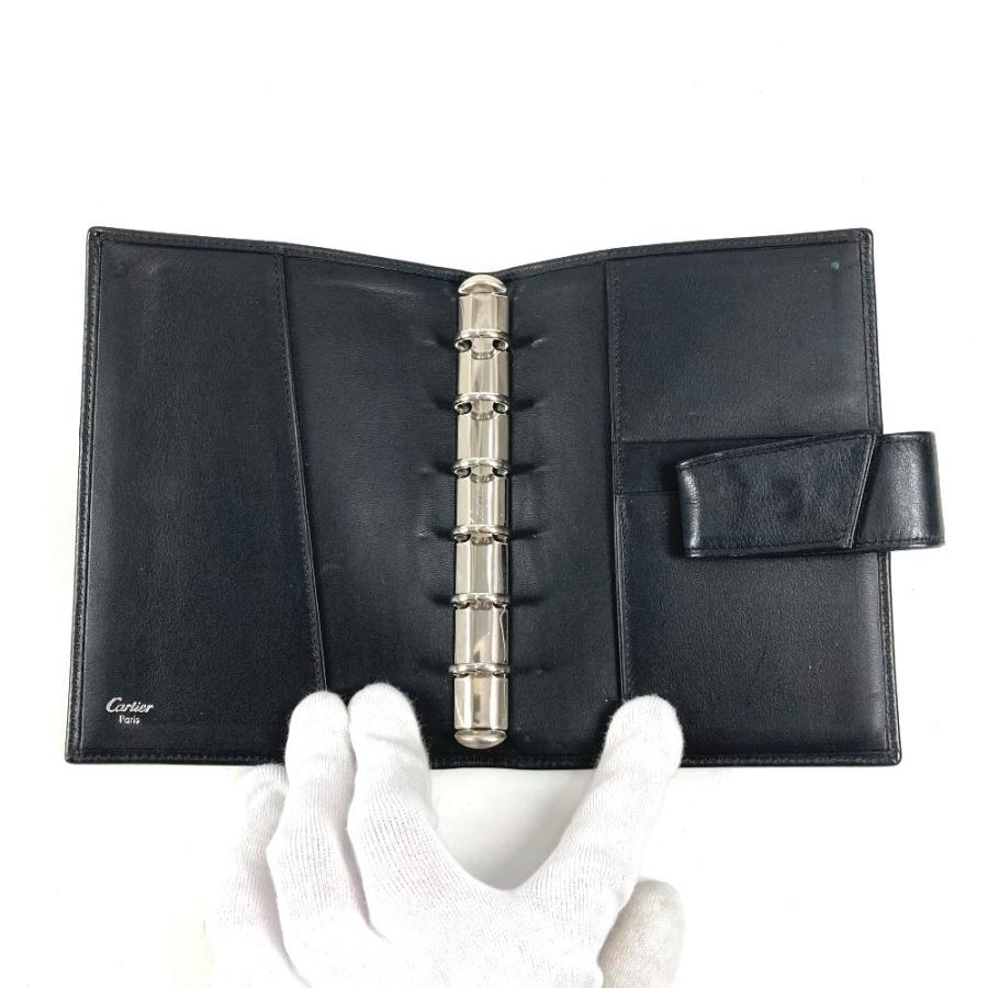 CARTIER カルティエ トリニティ ロゴ システム手帳 ステーショナリー 手帳カバー ブラック ユニセックス【中古】 | Cartier | 06