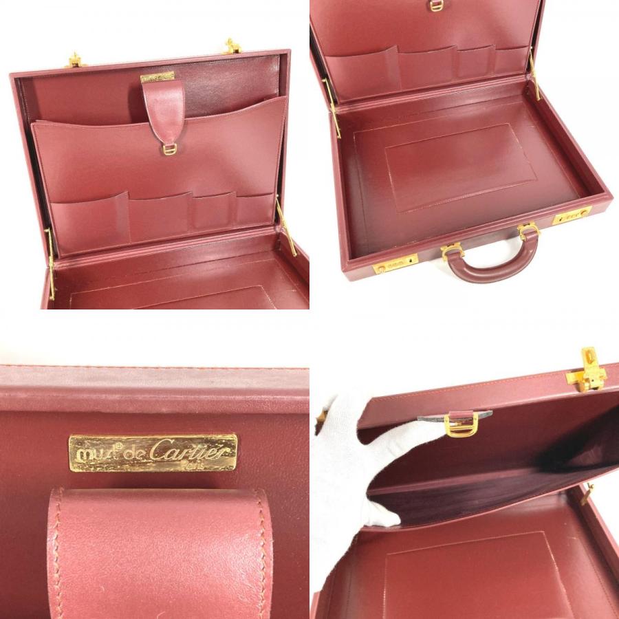 CARTIER カルティエ アタッシュケース カバン ハンドバッグ トートバッグ ロゴ マストライン ビジネスバッグ ワインレッド 【中古】 | Cartier | 08