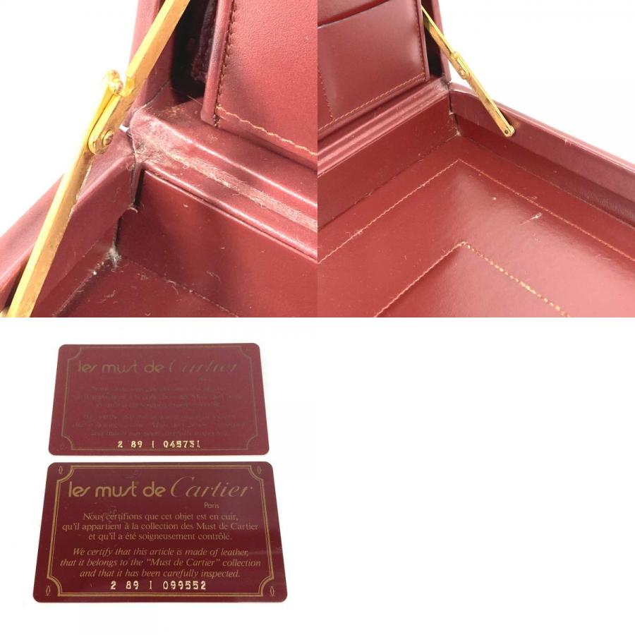 CARTIER カルティエ アタッシュケース カバン ハンドバッグ トートバッグ ロゴ マストライン ビジネスバッグ ワインレッド 【中古】 | Cartier | 09