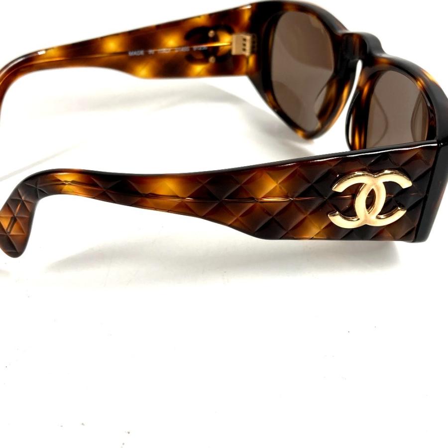CHANEL シャネル 01450 CC ココマーク ロゴ マトラッセ キルティング めがね メガネ べっ甲柄 ヴィンテージ サングラス ブラウン【中古】 | CHANEL | 03