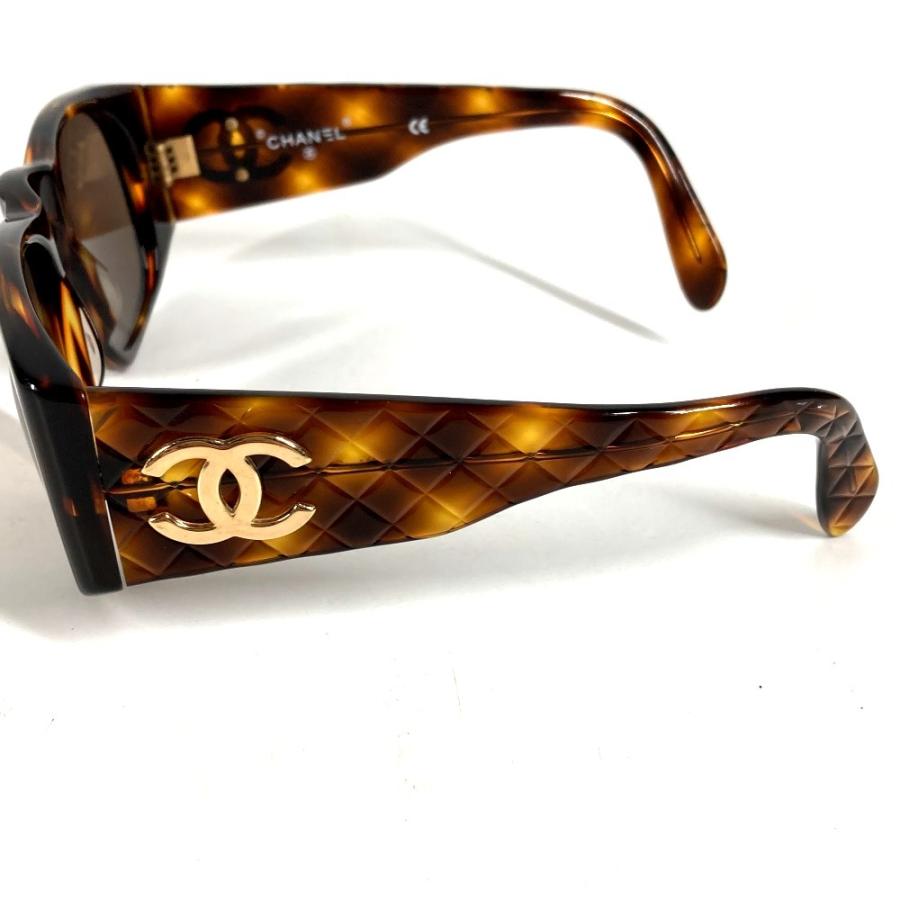 CHANEL シャネル 01450 CC ココマーク ロゴ マトラッセ キルティング めがね メガネ べっ甲柄 ヴィンテージ サングラス ブラウン【中古】 | CHANEL | 04