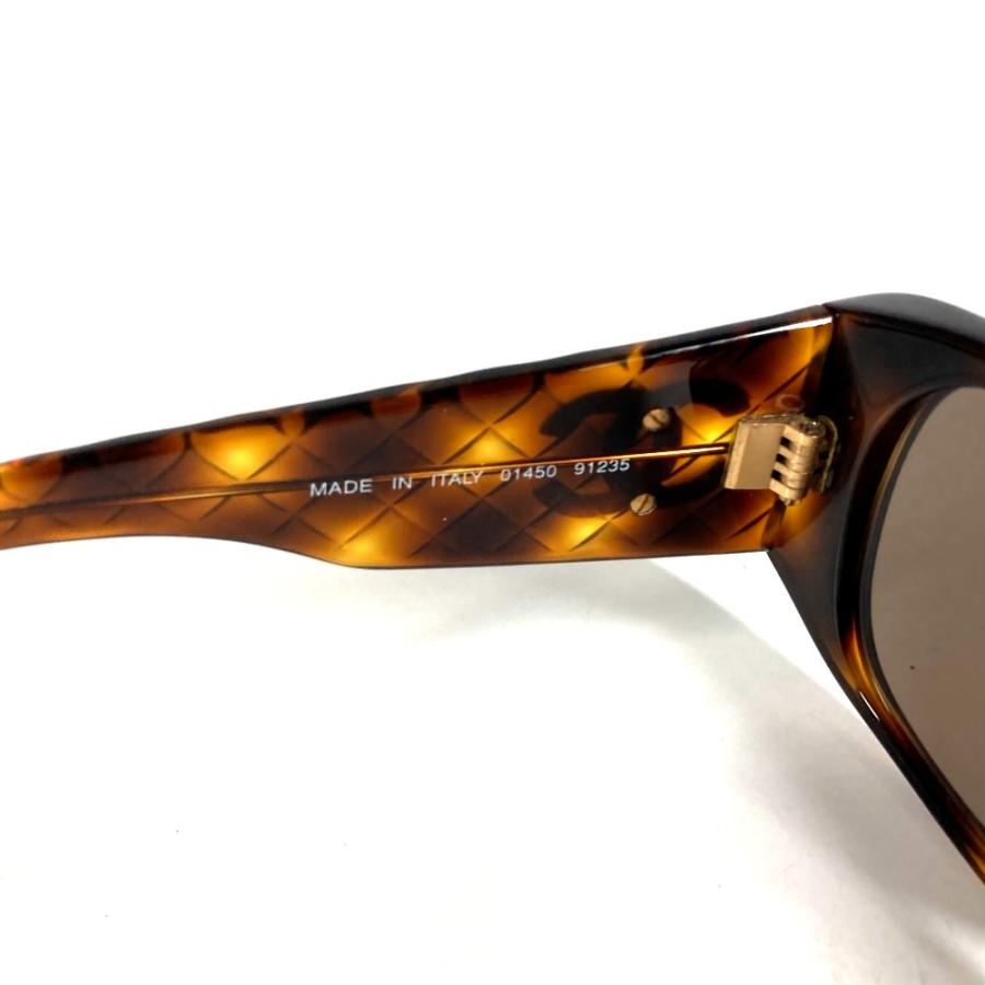 CHANEL シャネル 01450 CC ココマーク ロゴ マトラッセ キルティング めがね メガネ べっ甲柄 ヴィンテージ サングラス ブラウン【中古】 | CHANEL | 06