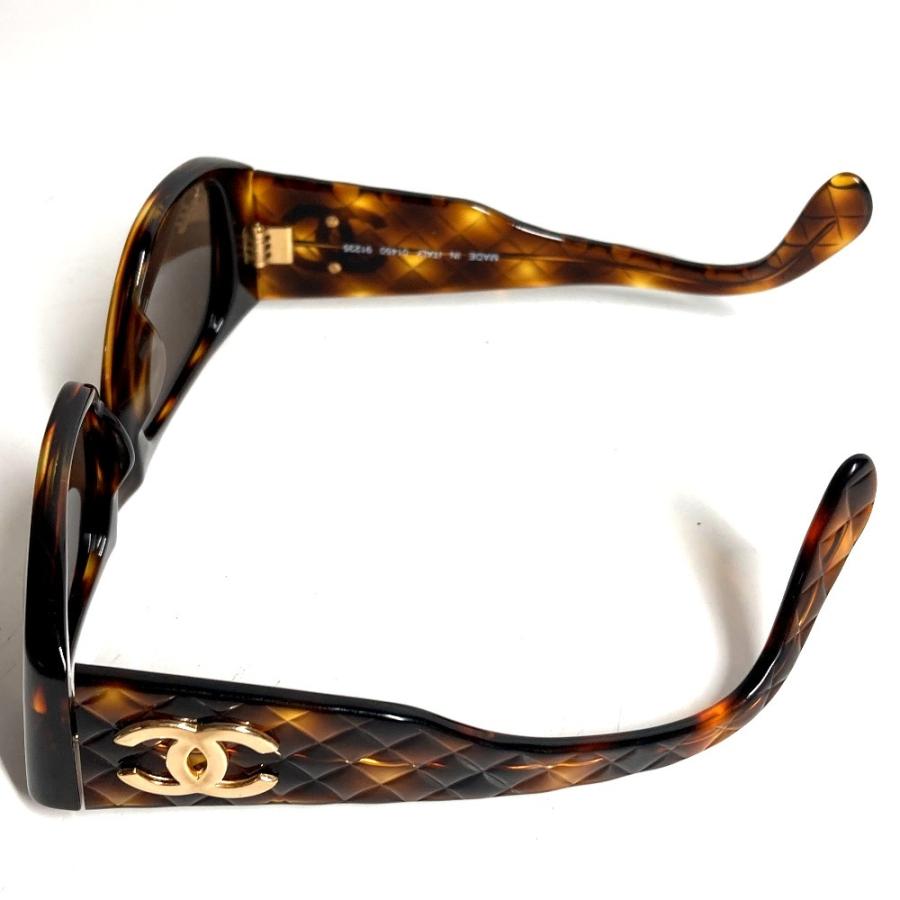 CHANEL シャネル 01450 CC ココマーク ロゴ マトラッセ キルティング めがね メガネ べっ甲柄 ヴィンテージ サングラス ブラウン【中古】 | CHANEL | 08