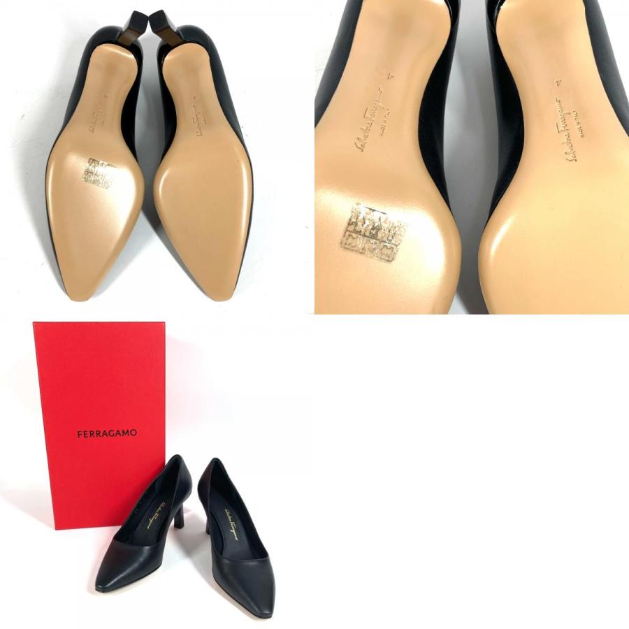 新品同様 Salvatore Ferragamo サルヴァトーレフェラガモ 靴 シューズ ヒール パンプス ブラック レディース【中古】 |  | 09