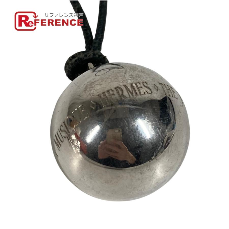 HERMES エルメス THE YEAR OF MUSIC 1996 L'ANNEE DE LA MUSIQUE ボールネックレス 革紐 レザー アクセサリー ネックレス シルバー【中古】 | HERMES