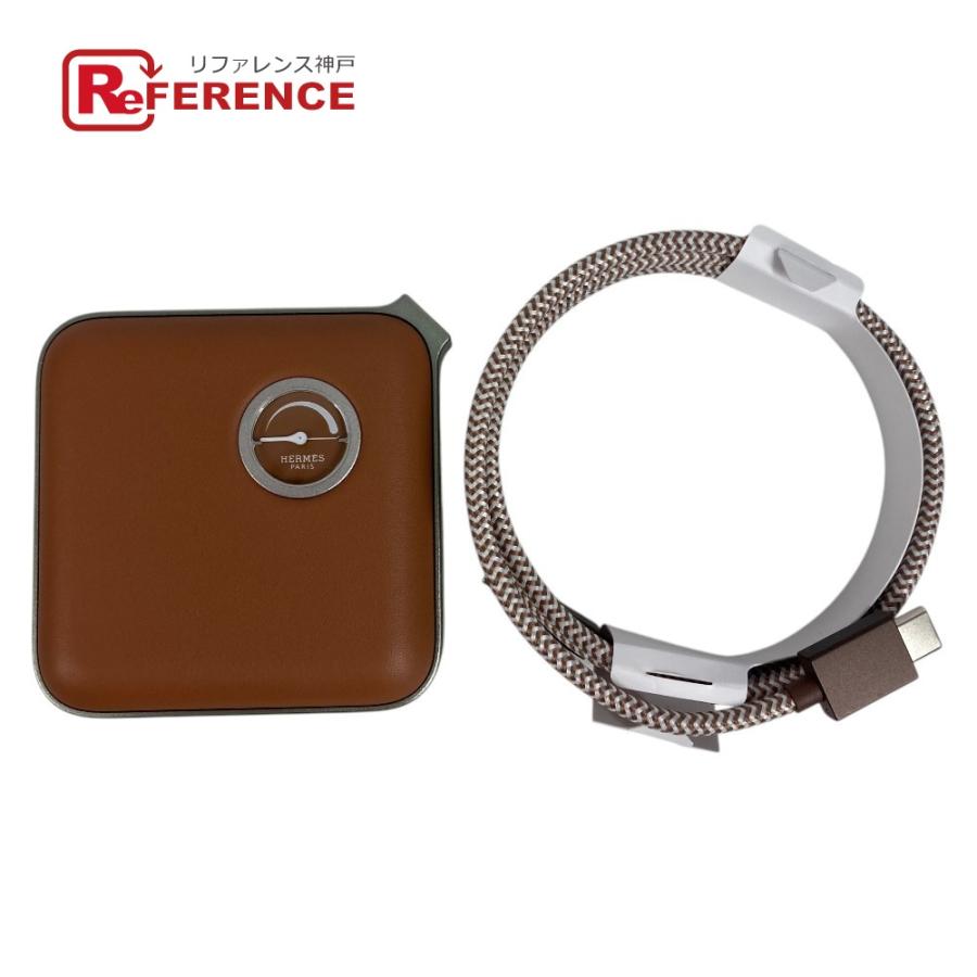 新品同様 HERMES エルメス ヴォルトH volt'H  ミニ 充電器 モバイルバッテリー インテリア 雑貨 ブラウン ユニセックス【中古】 | HERMES