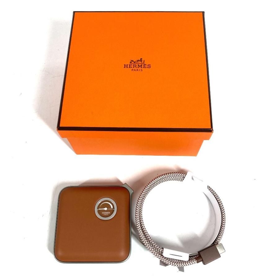 新品同様 HERMES エルメス ヴォルトH volt'H  ミニ 充電器 モバイルバッテリー インテリア 雑貨 ブラウン ユニセックス【中古】 | HERMES | 09