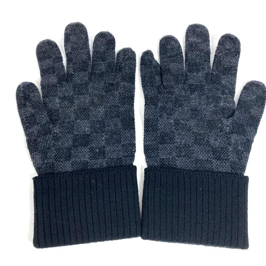 LOUIS VUITTON ルイヴィトン M77992 グローブ ネオ プティ ダミエ　グローブ ダミエグラフィット 手袋 ブラック【中古】 | LOUIS VUITTON | 01