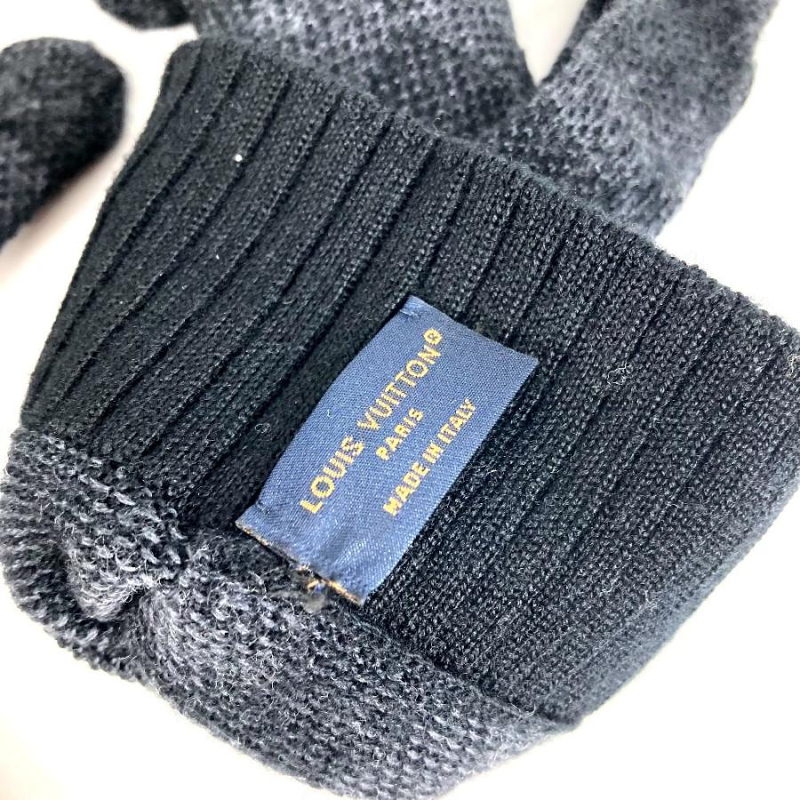 LOUIS VUITTON ルイヴィトン M77992 グローブ ネオ プティ ダミエ　グローブ ダミエグラフィット 手袋 ブラック【中古】 | LOUIS VUITTON | 08