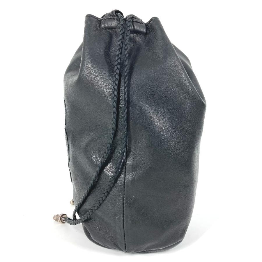 CHROME HEARTS クロムハーツ BSフレア ドローストリング 巾着 カバン スクロールラベル ポーチ フラップ ハンドバッグ ブラック【中古】 |  | 03