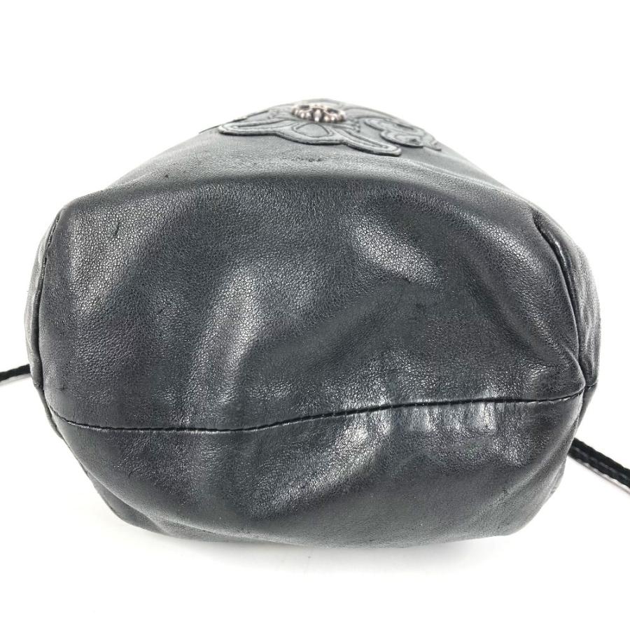 CHROME HEARTS クロムハーツ BSフレア ドローストリング 巾着 カバン スクロールラベル ポーチ フラップ ハンドバッグ ブラック【中古】 |  | 05