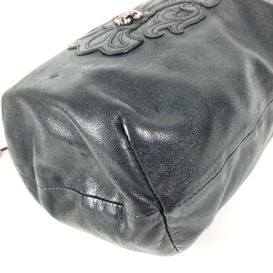 CHROME HEARTS クロムハーツ BSフレア ドローストリング 巾着 カバン スクロールラベル ポーチ フラップ ハンドバッグ ブラック【中古】 |  | 06