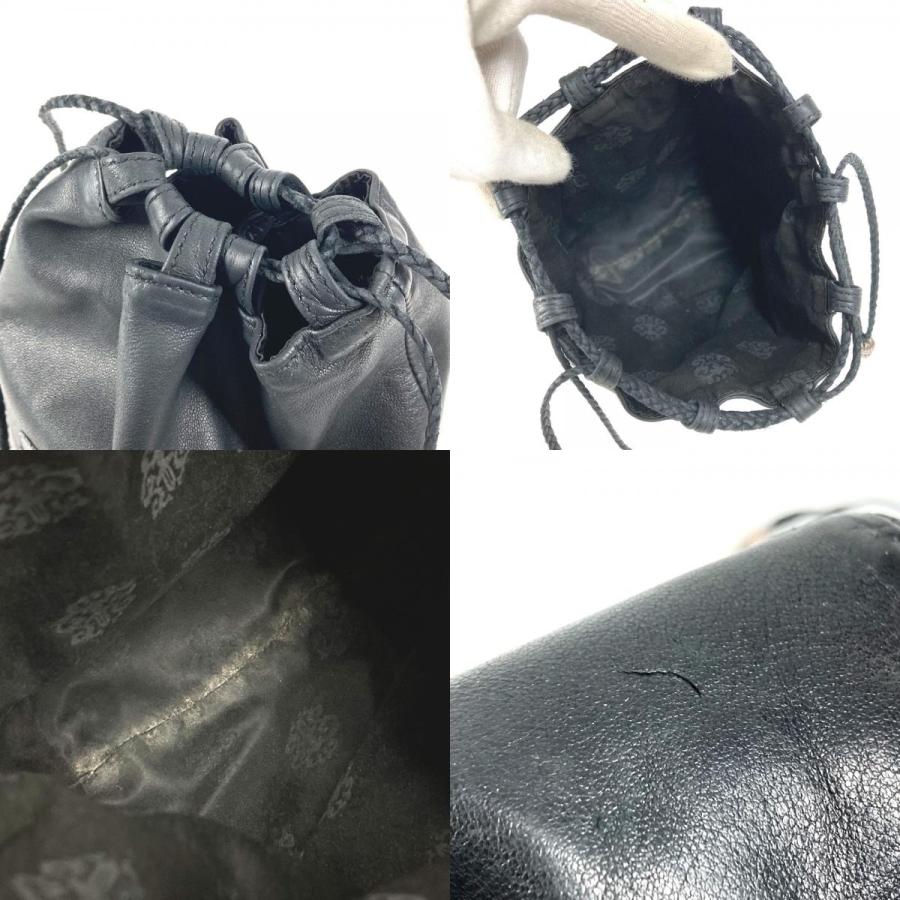 CHROME HEARTS クロムハーツ BSフレア ドローストリング 巾着 カバン スクロールラベル ポーチ フラップ ハンドバッグ ブラック【中古】 |  | 08